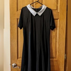 Doll Collar Short Sleeve Dress - Wednesday Addams